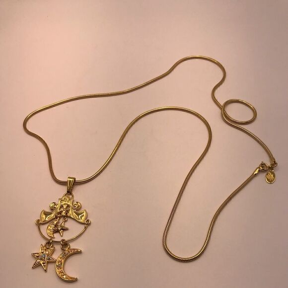 Kirks & Folly Necklace with Moon & star charm holder, with Moon and Star charm - Picture 4 of 4